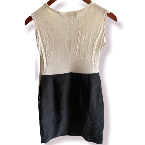 Loft black & white one-piece dress side zipper sleeveless - Picture 2 of 5